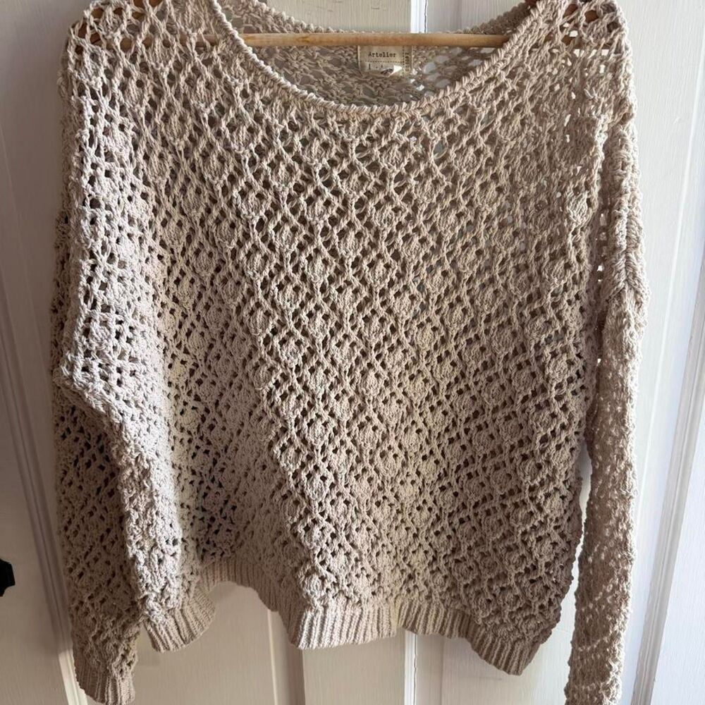 Nicole-miller Women's Cream and Tan Jumper